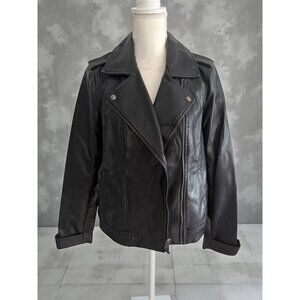 OLD NAVY Vegan Leather Black Jacket Size Medium